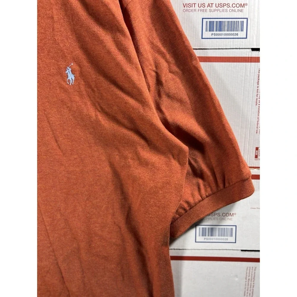 Polo Ralph Lauren‎ Polo Shirt Mens Orange 100% Cotton Preppy Golf Sz XLT